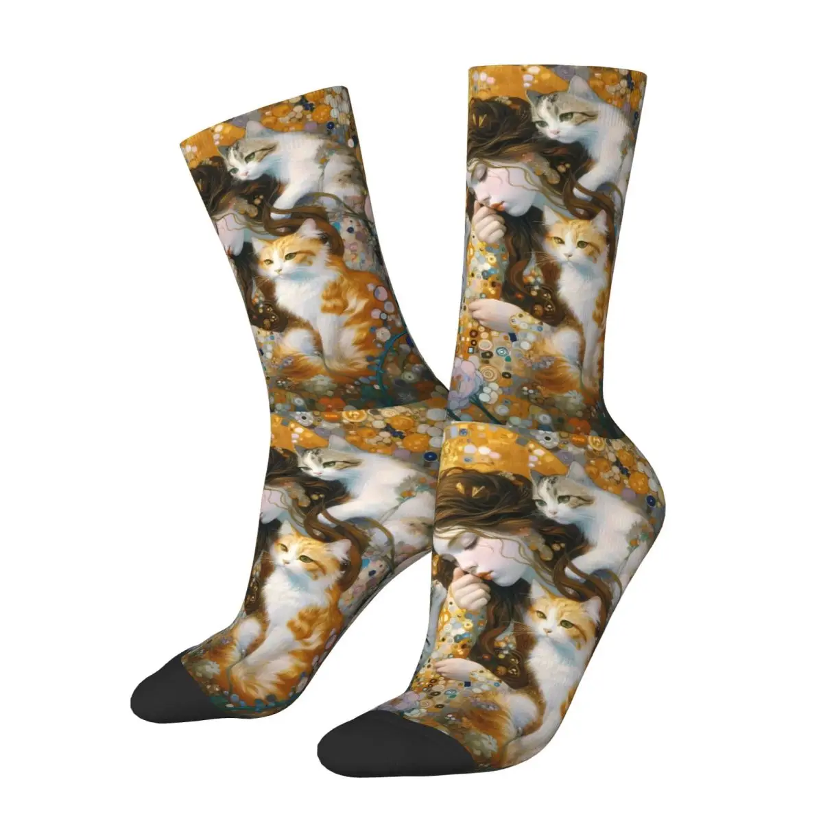 Gustav Klimt Painting Art Sock Printed Man Polyester