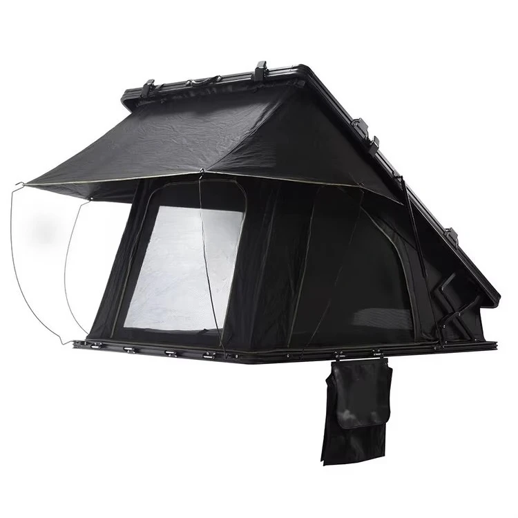 Rooftop tent for 3 people, car outdoor mountain bike triangular flip hard shell roof tent, aluminum alloy material