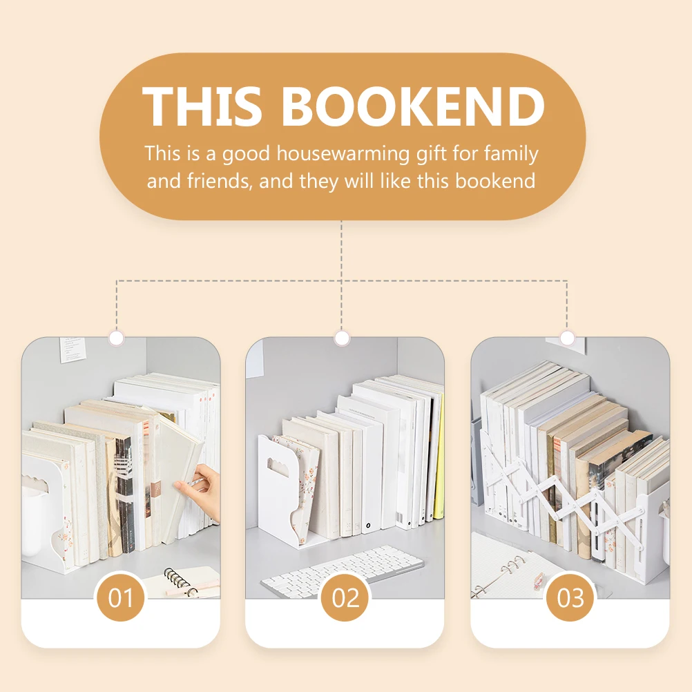 

Book Stand Pen Holder Bookshelves Desktop Bookend Storage Bookends Decorative Bookshelf Abs for Prop