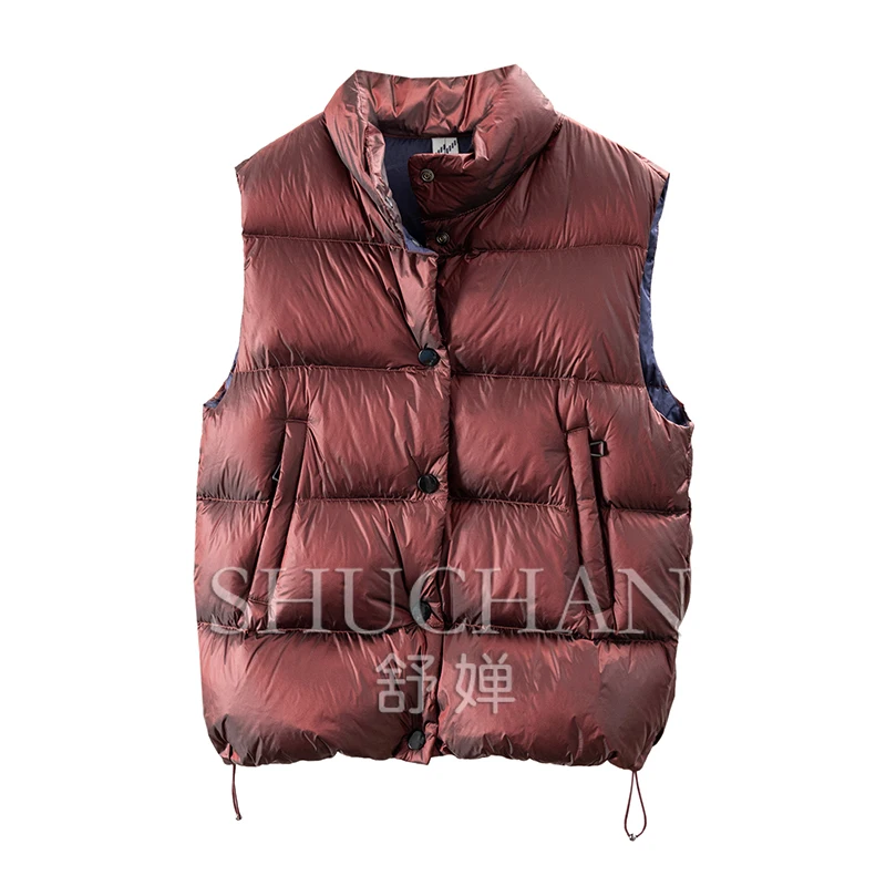 90-down Stand-up Collar Down Vest Jacket Women 2025 New Casacos De Inverno Feminino Sleeveless