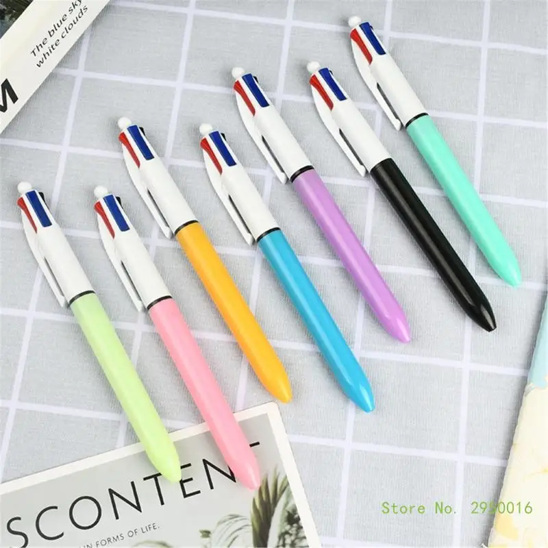 1Piece/5Piece Retractable Multicolored Ballpoint Pen 4-Colors-in-1 Ballpoint Pen for Kid Student Class Reward Christmas Gift