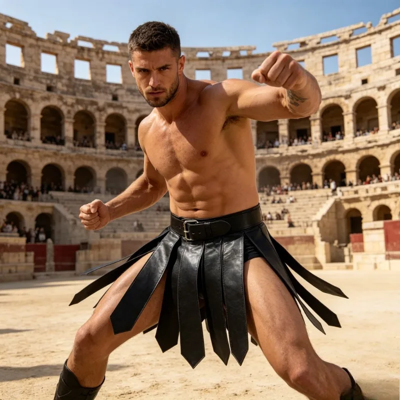 Costumes accessories Medieval Spartan Warrior Leather Apron Roman Style Warrior Dress Halloween Cosplay Performance Costume