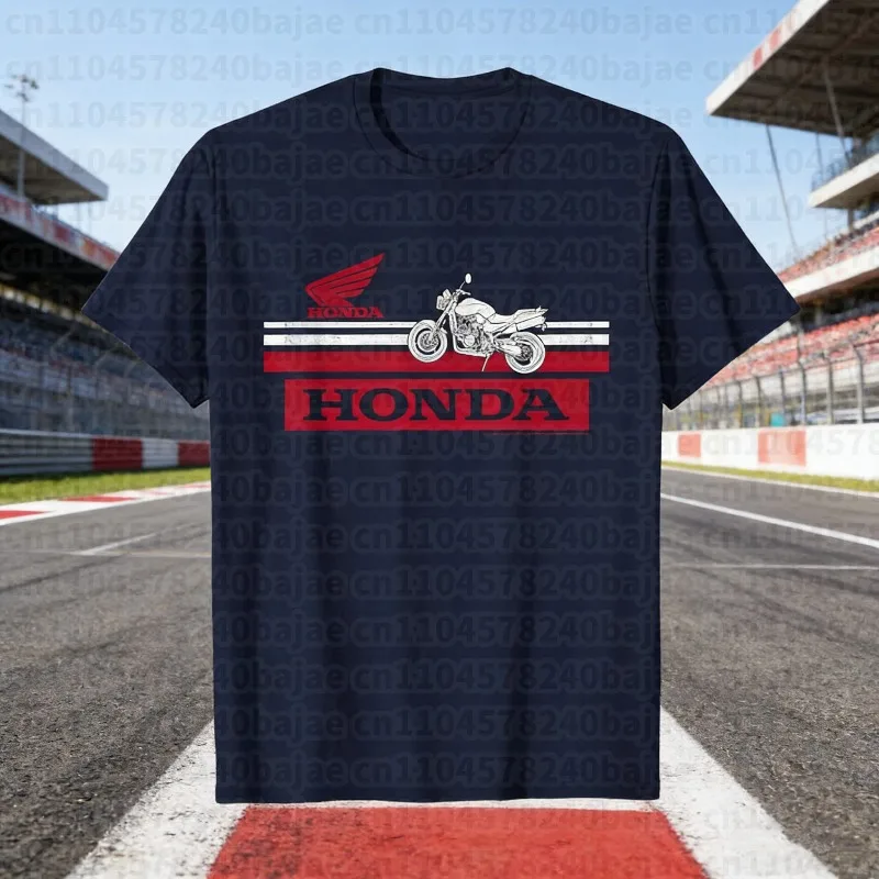 

2025-26 летняя модная рабочая одежда Honda Moto Honda с графическим рисунком, футболка из 100% хлопка с принтом, свободная повседневная удобная и дышащая