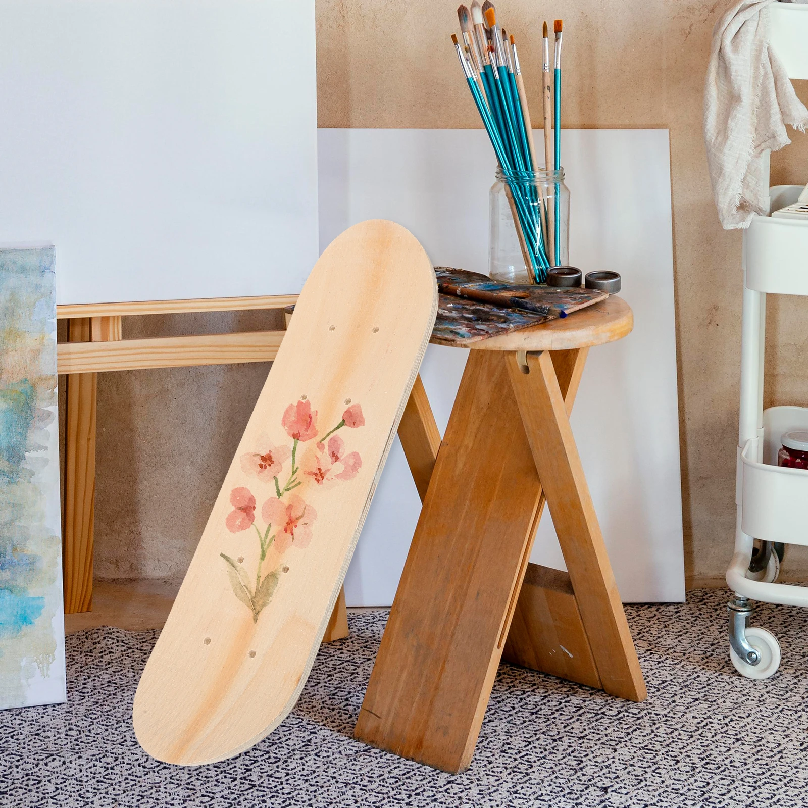 

Children's Skateboard Unfinished Skateboards Decks Light Paint Your Own Wooden Just The Plain