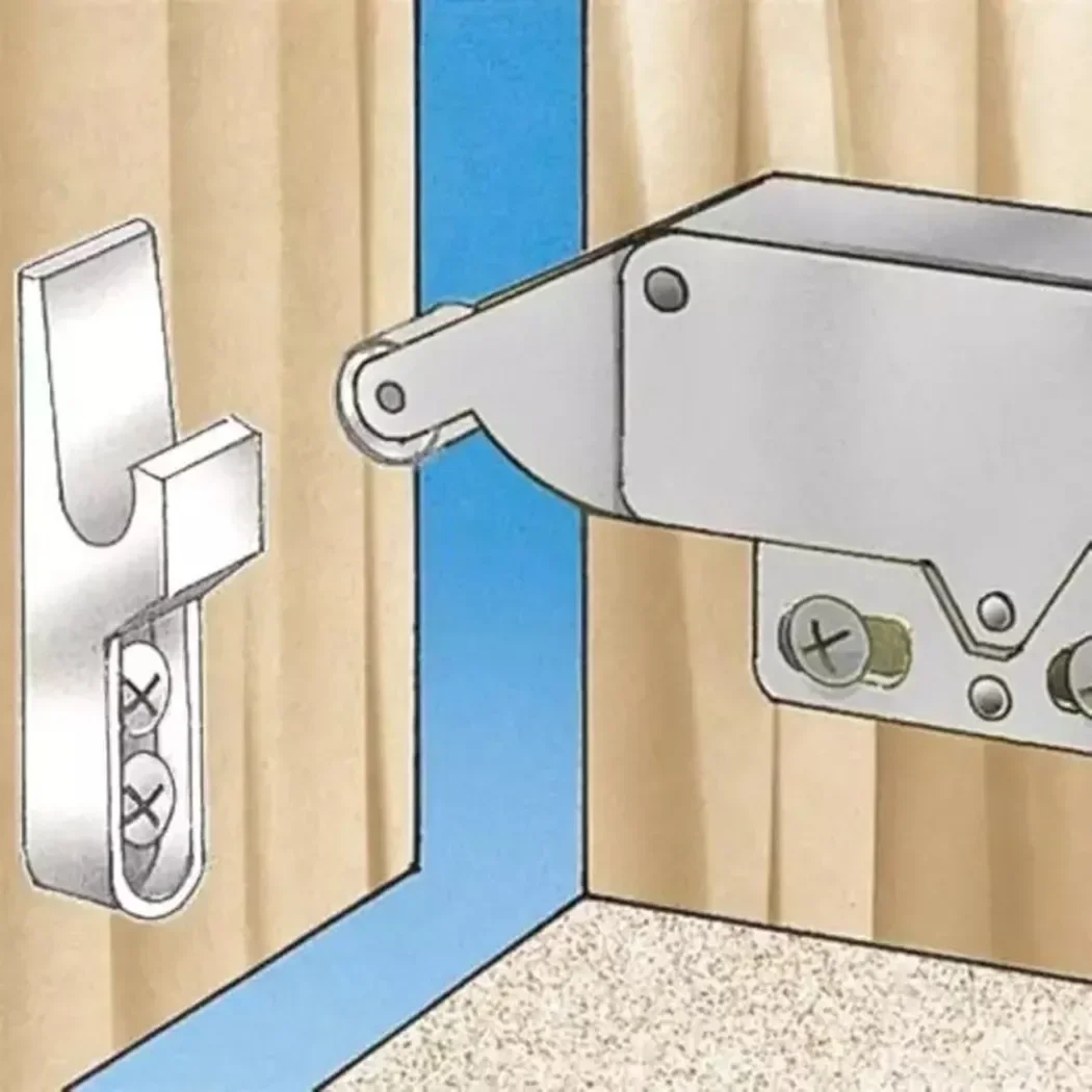 2pcs Automatic Push Catch Latch Cabinets Caravan Motorhome Cupboard Doors Cupboard Lock With Cross Keys Furniture Hardware
