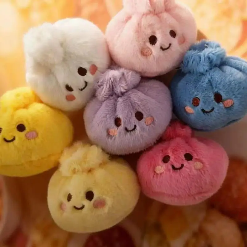 Simulierter Plüsch-Dampfbrötchen-Fidget-Schlüsselanhänger, weich, für Büro, Stressabbau, Quetsch-Anhänger, Angstlinderung, lustiges Geschenk – Detail 7