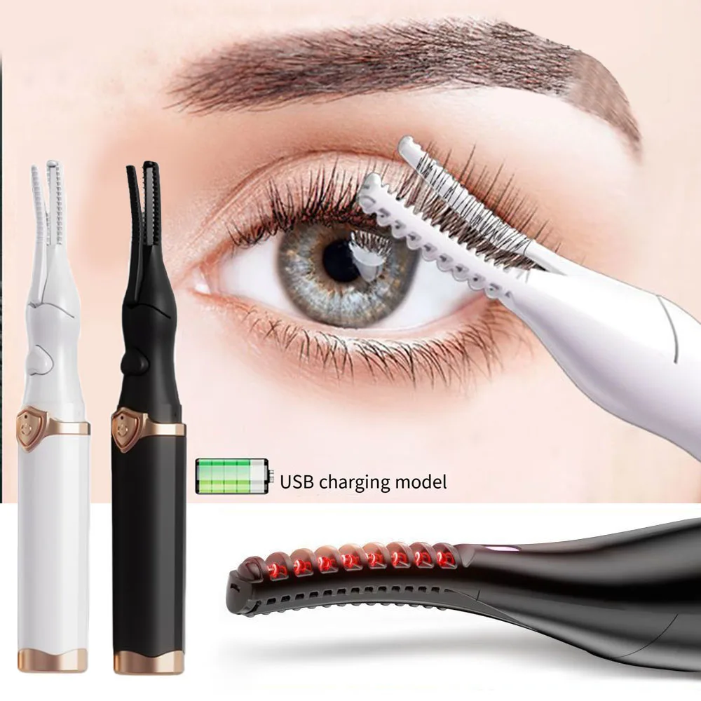 

Electric Heated Eyelash Curler USB Rechargeable Anti-scald Eyelash Curling Tool Long Lasting Eyelash Lifting Beauty Makeup Tools