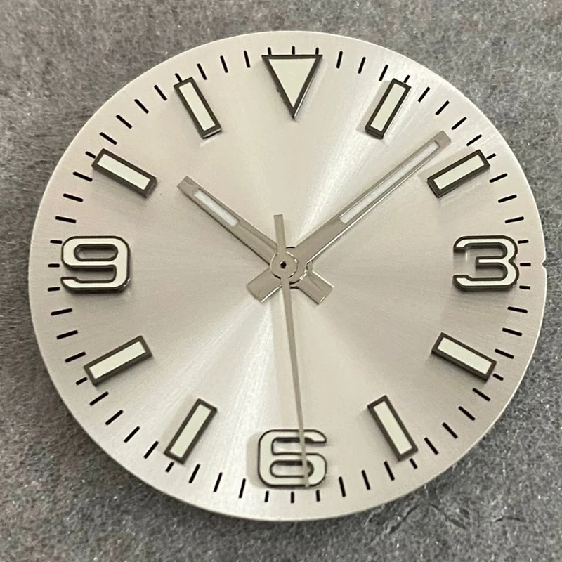 28,5 mm kein Logo-Zifferblatt, Solar-Nageldekoration, grünes Leuchtzifferblatt + Zeiger, Zifferblatt für NH35/NH36/4R/7S-Uhrwerk, modifizierte Reparatur – Detail 6