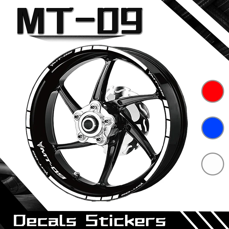 

Motorcycle MT-09 Tire Stickers Front Rear Wheel Stripes Reflective Waterproof Decals Stickers For MT09 mt09 All Year