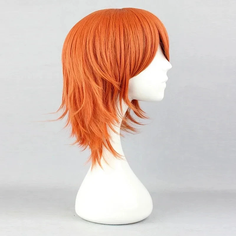 One Piece Nami Cosplay Wig Synthetic Short Wig Orange Haircuts Party Fluffy Female Wig Women Girls Hair Wig Halloween Costume