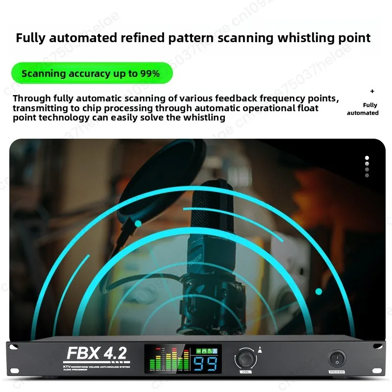 One-button intelligent fully automatic anti-howling feedback suppressor professional microphone frequency shifter home KTV stage view 4