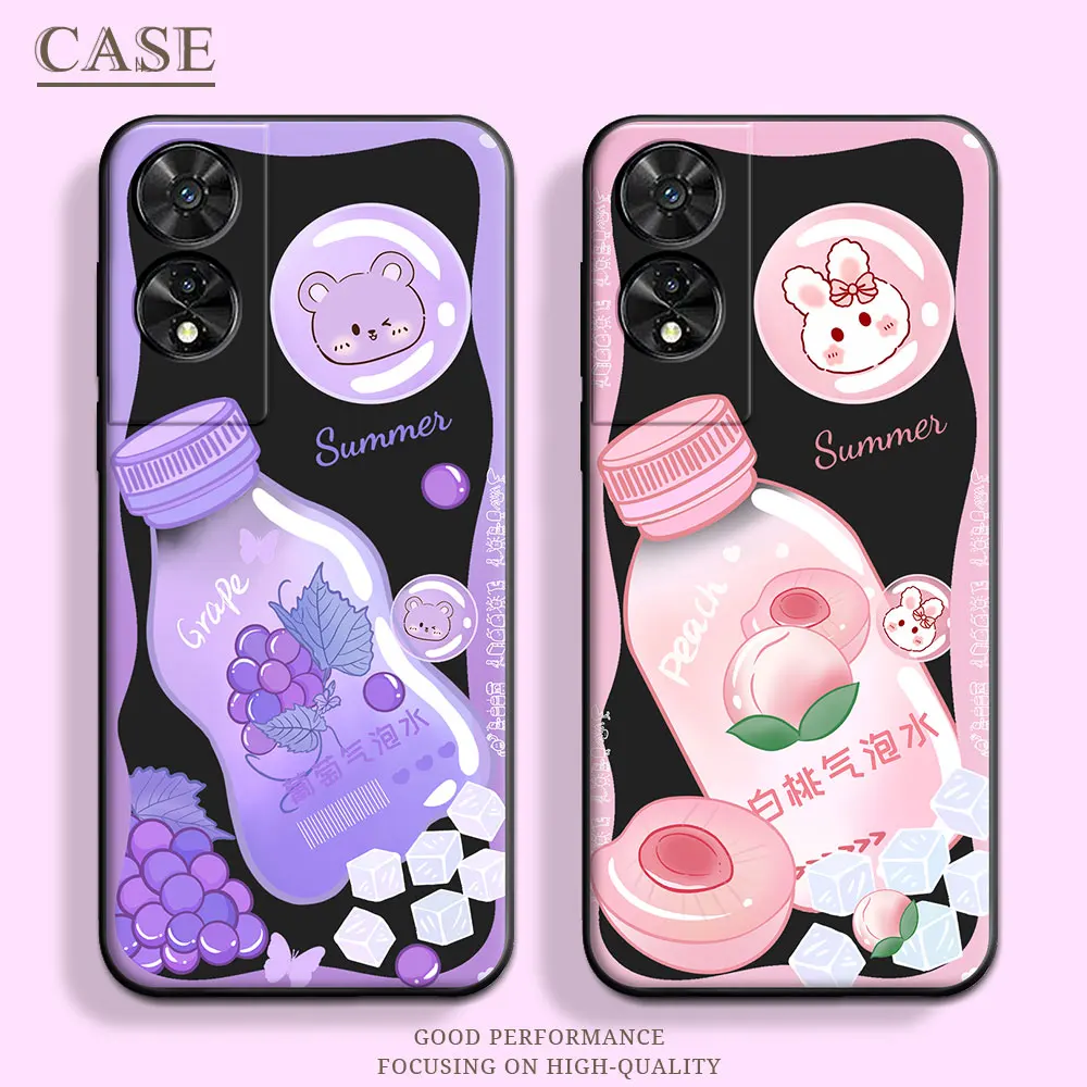 For TCL 505 (T509K)(T5094）Case Floral Soft Silicone Cute Cartoon TPU Phone Case For TCL 505 Couple Butterfly Back Cover Matte