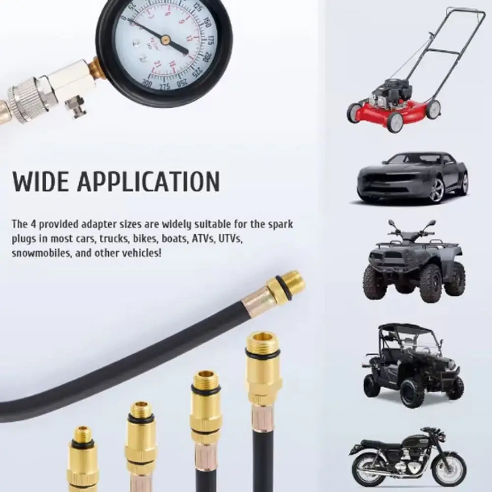 Kit professionnel de Test de Compression de moteur, adaptateur M10/12/14/18 0-300 PSI, testeur de manomètre, Kit de testeur de cylindre automobile