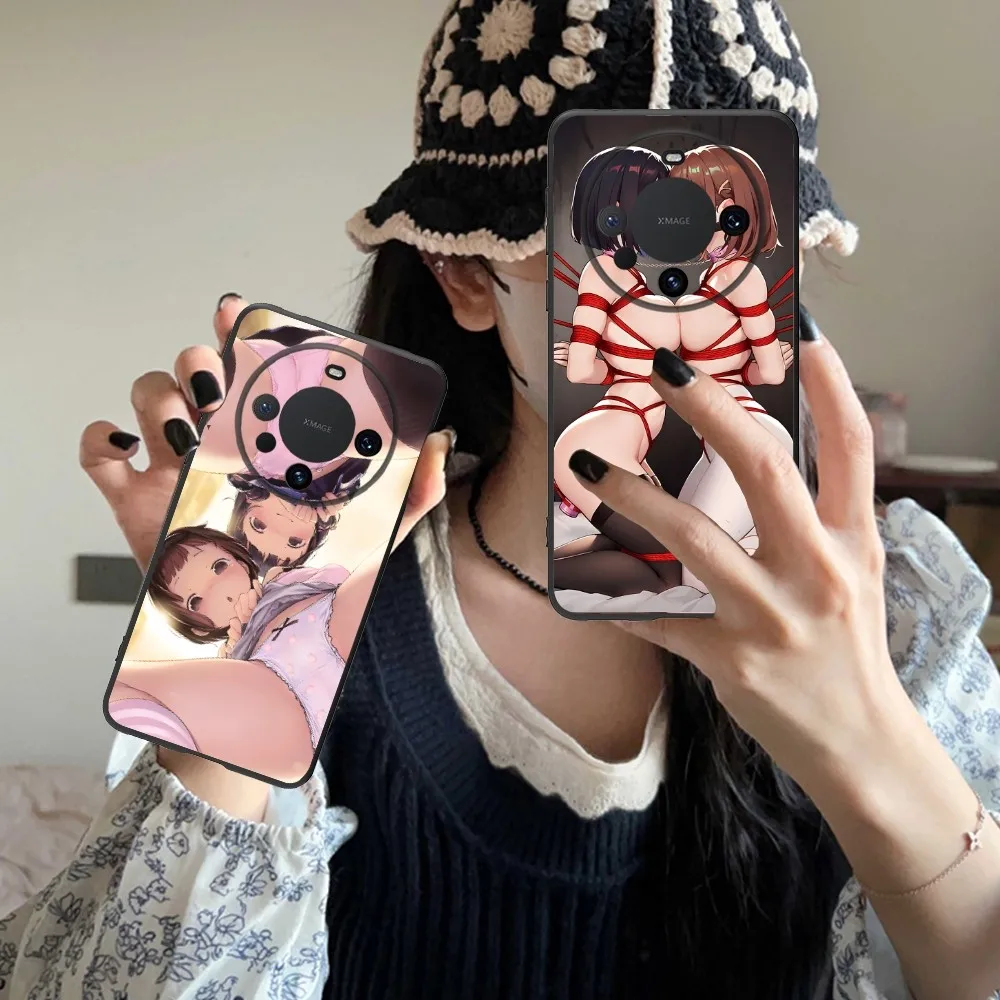 Hentai Sexy Waifu Mobile Cell Phone Case for Huawei P50 P40 P30 Pro Lite P Smart 2021 2019 Magic 3 Black Soft Phone Cover Shell