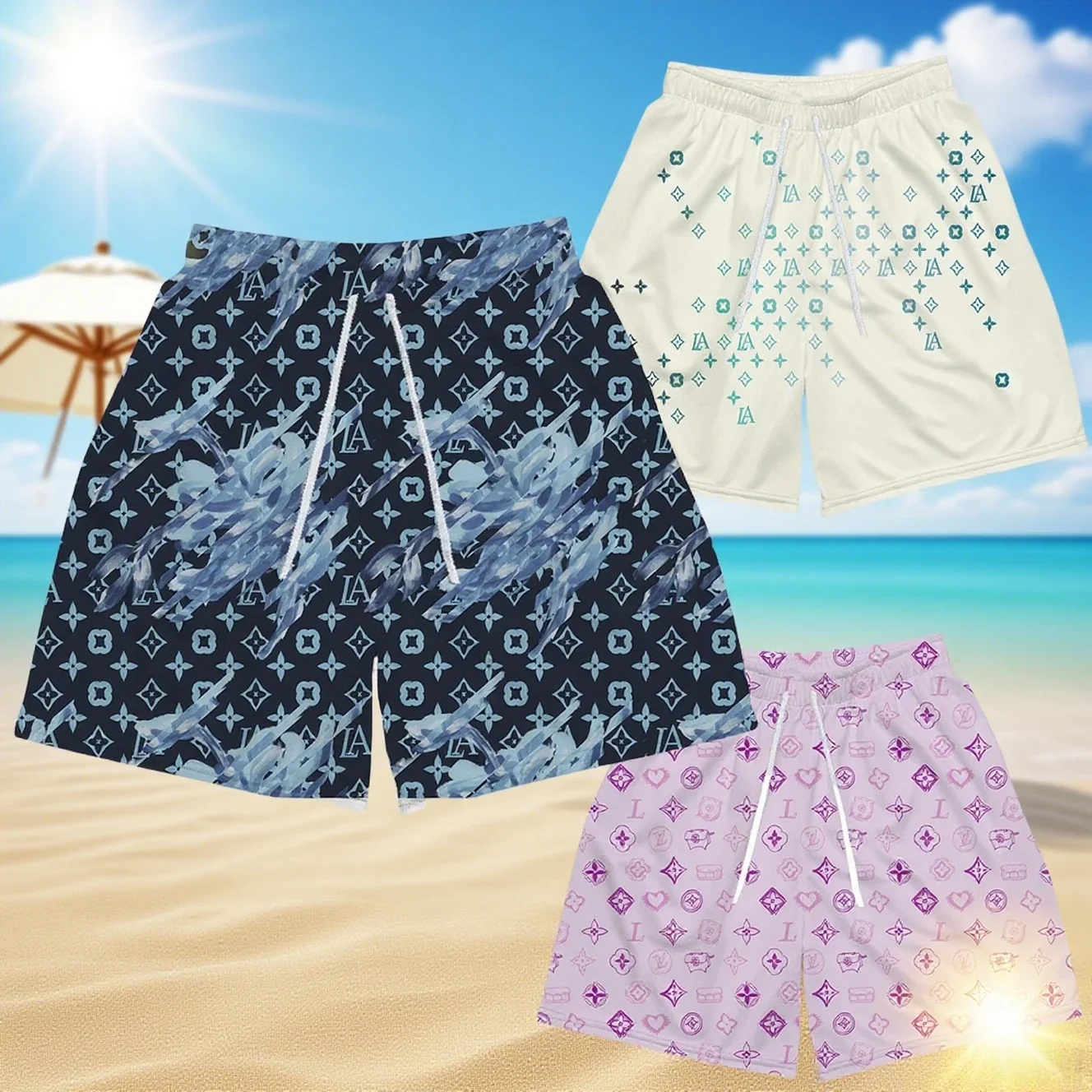 

Мужские/женские модные трендовые роскошные пляжные шорты для отдыха, удобные быстросохнущие шорты, уличные шорты для фитнеса Y2K, мотоциклетные шорты