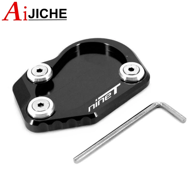 

Motorcycle CNC Kickstand Foot Side Stand Extension Pad Support Plate Enlarge Fit For R Nine T R nineT Rnine T RNINET 2014-2016