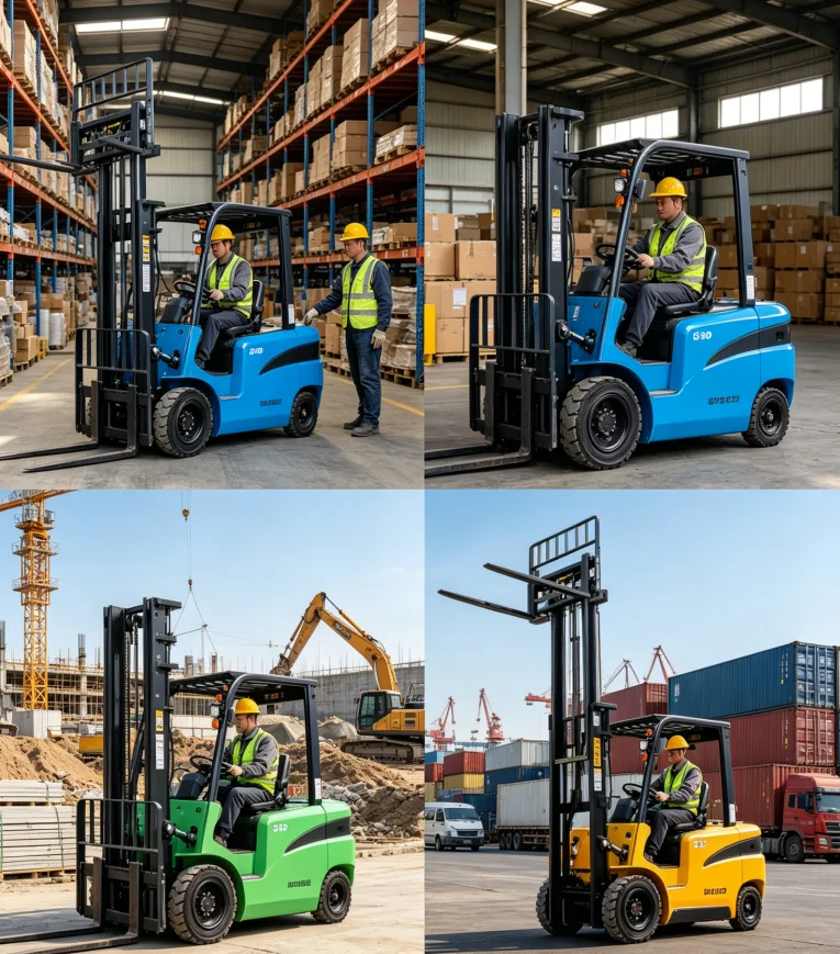 Electric Forklift 1 Ton 3m Lift Height Battery Powered Container Stacker Mini Workshop Material Handler