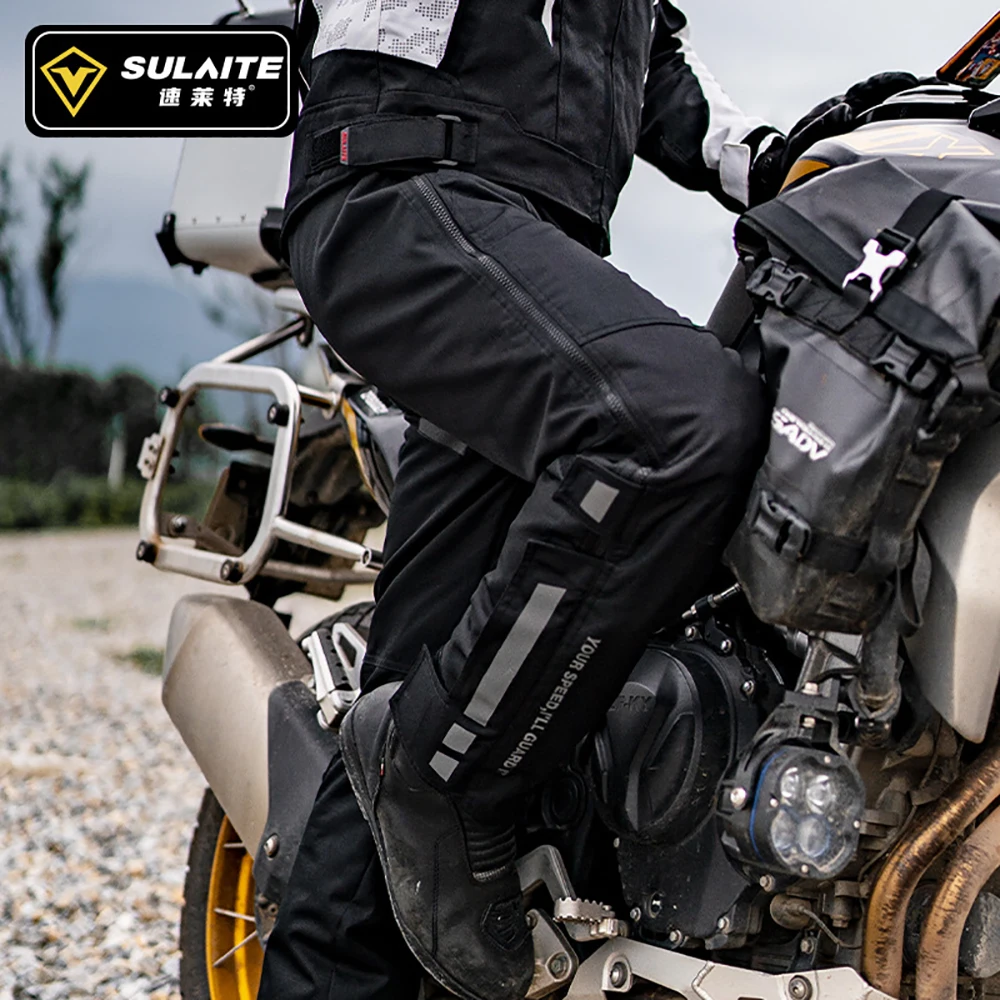 SULAITE Men Motorcycle Anti Drop And Wear-resistant Winter Quick Release Pants Motocross Pants CE Slow Rebound Protector