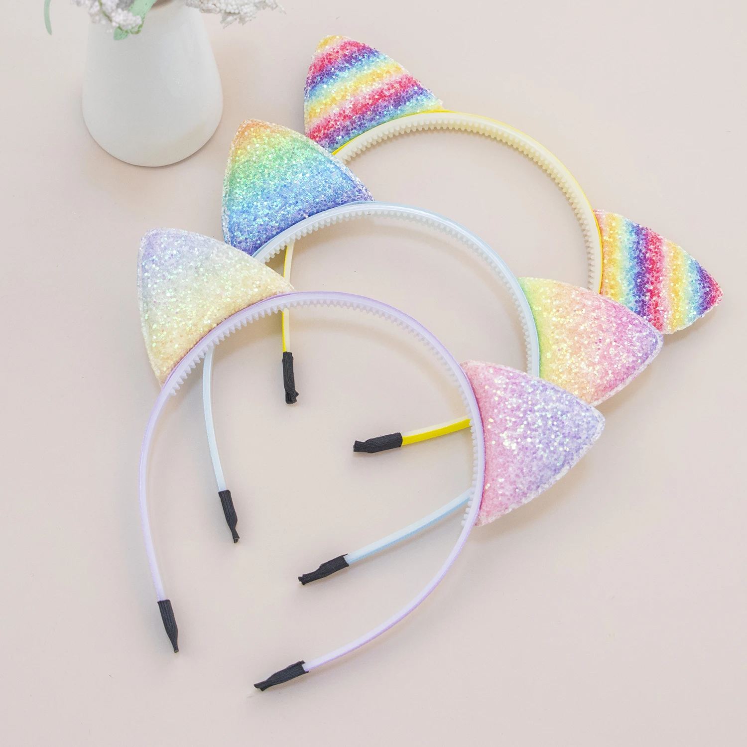 1PC Cat Ear Headbands Girls Party Hairbands Cute Glitter Cat Ear Hairband Fashion Kids Hair Accessories