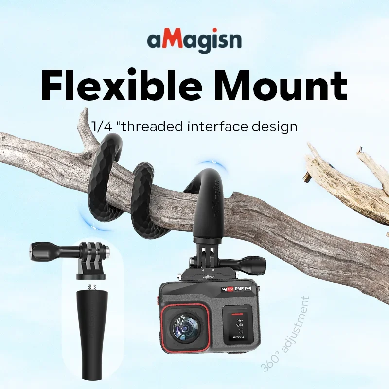 Flexible Selfie Stick Bracket For Free Shaping Suitable For Gopro Insta360 X3 x4 X2 Go3/RS/GO 3 OSMO Action 3 Car Vlog Shooting