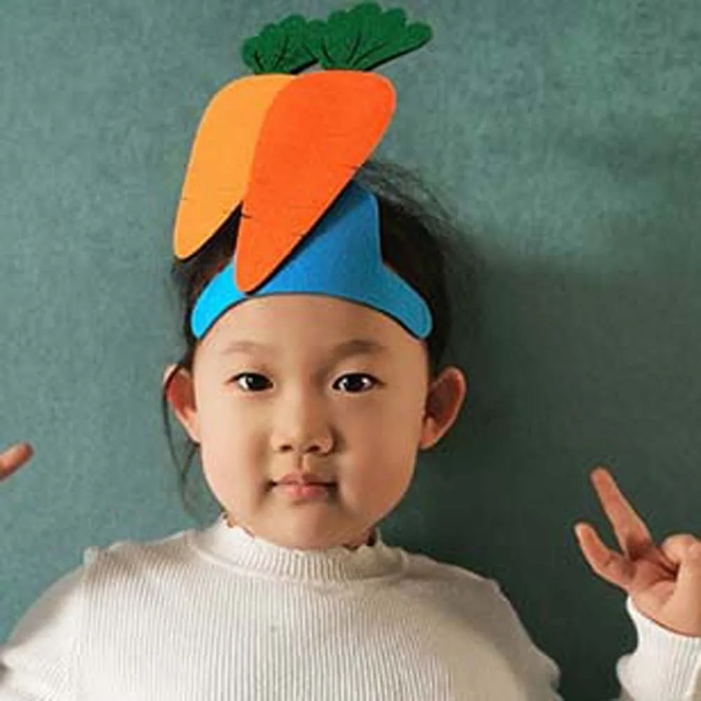 

Cloth Cartoon Vegetable Headband Elastic Funny Creative Headdress for Kids Personalized Colorful