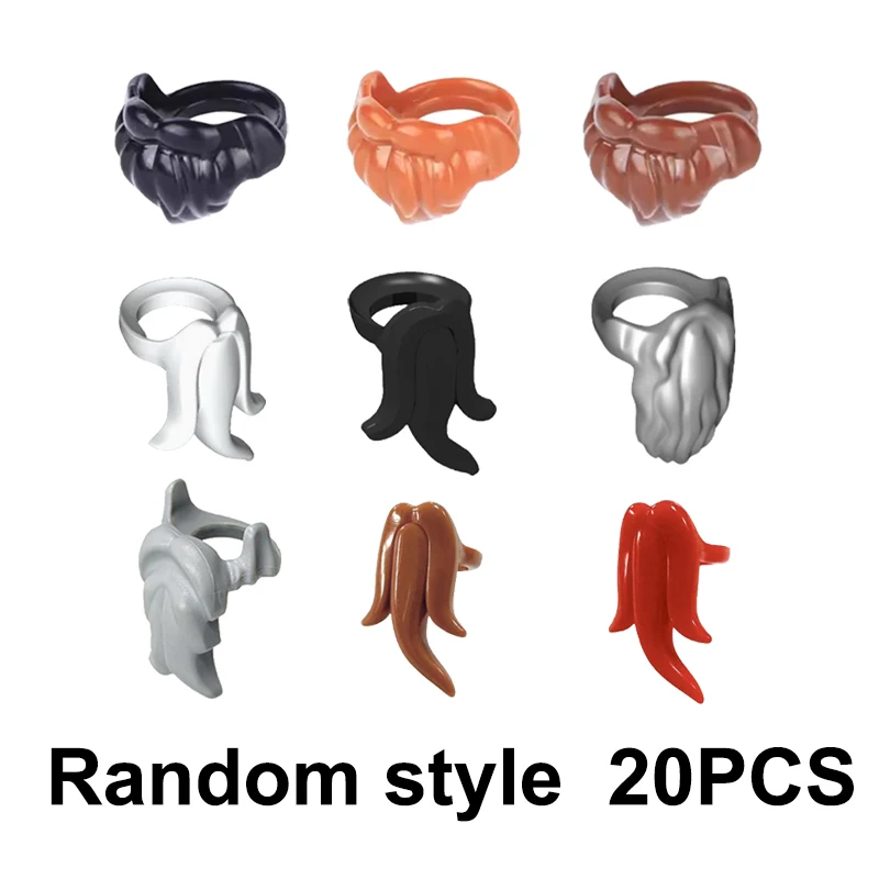 MOC جندي القرون الوسطى اللبنات الملك اللحية خوذة عسكرية وشاح نظارات حزام قبعة رعاة البقر بطة قبعة ألعاب صغيرة الطوب هدية K042