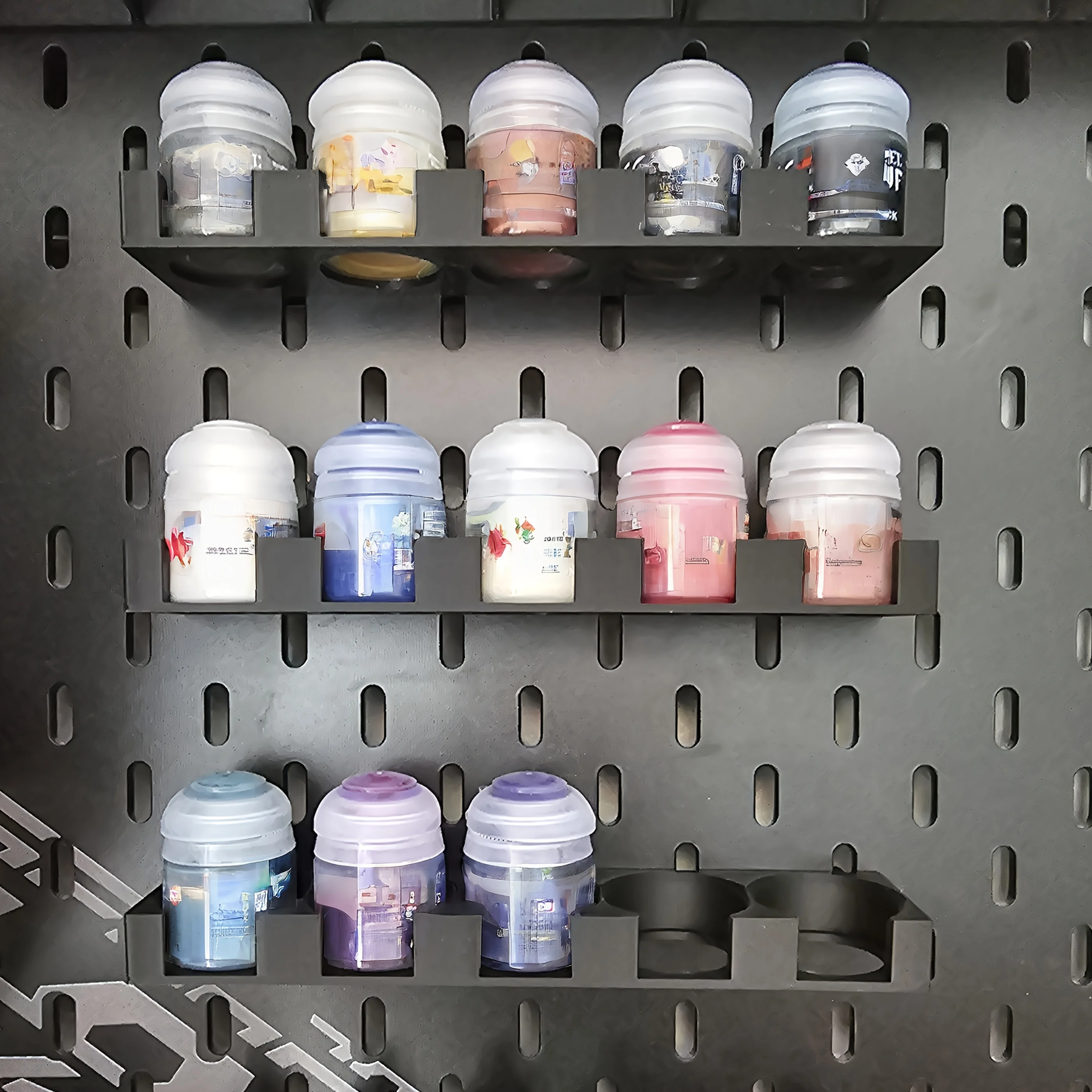 1x Pigment Rack Space Saving for Storing Pigment Bottles 3.2cm 1.26in  Wall Mount Paint DIY Project Pigment Storage Display Rack