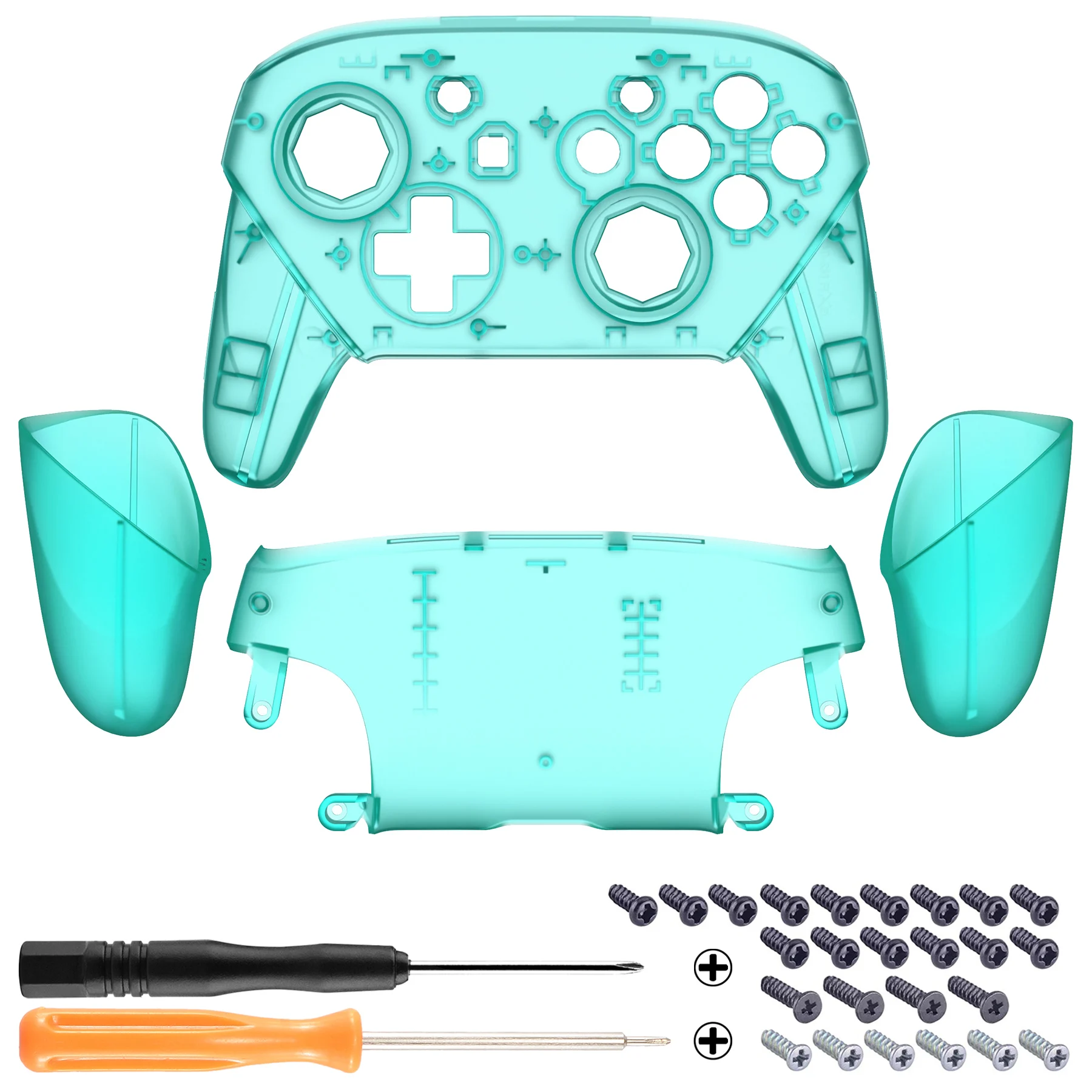 eXtremeRate เปลี่ยนเปลือกยึดสําหรับ NS Switch Pro Controller - สีเขียวมรกต การออกแบบไม้รั้วแปดเหลี่ยม