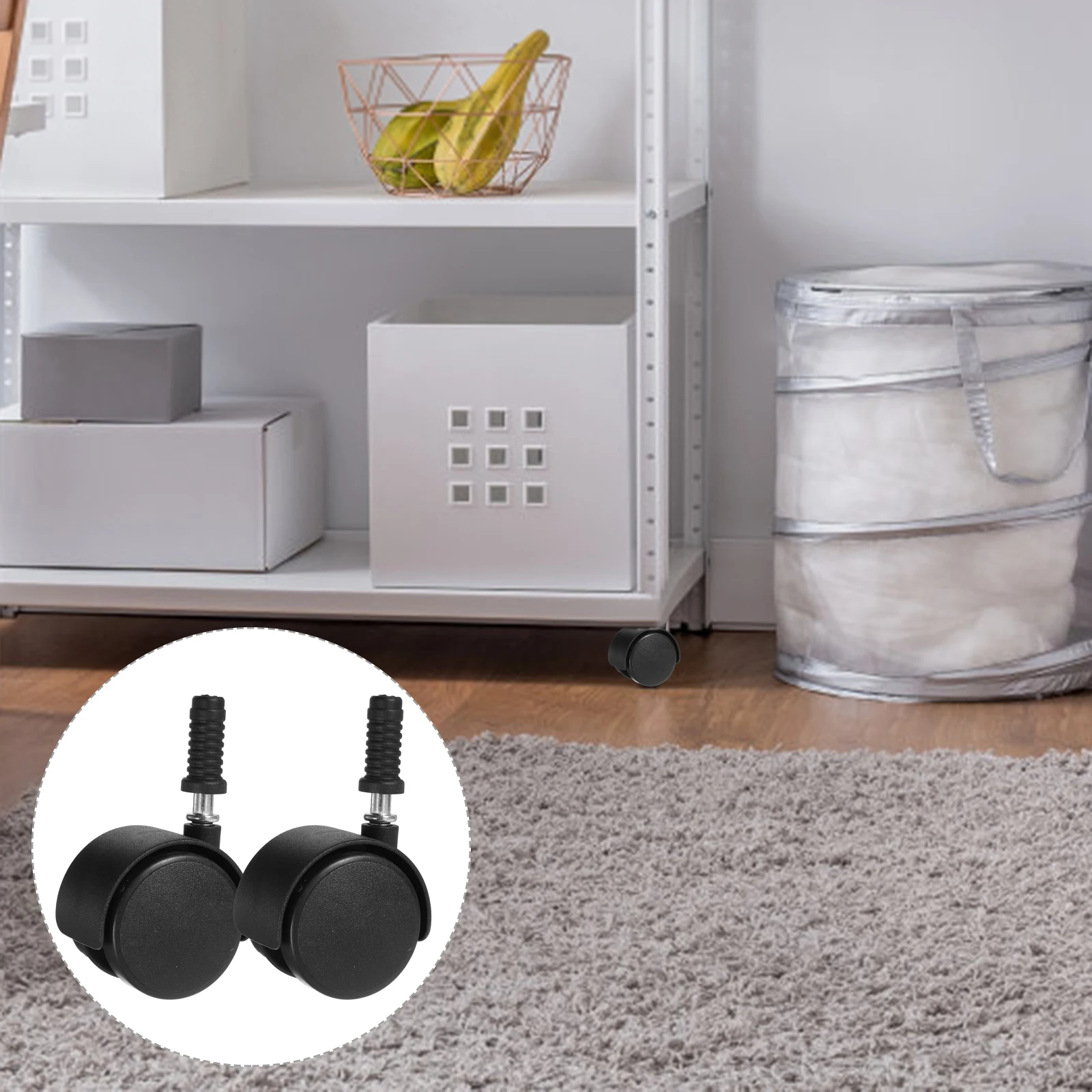 

2pcs Accessories Chair Casters 2 Inch Heavy Duty Desk Wheels Replacement Furniture M7 Rod ABS With Brake