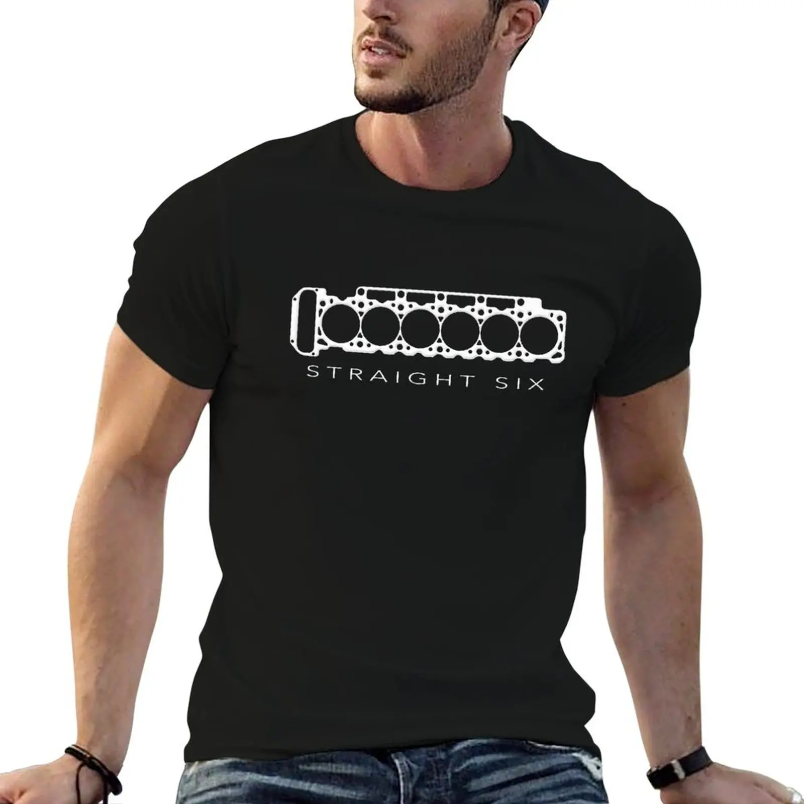 Straight Six 6 Cylinder V6 Motor Six Engine T-Shirt funny t shirts dark humor anime t shirts for man man t shirt graphic T-shirt