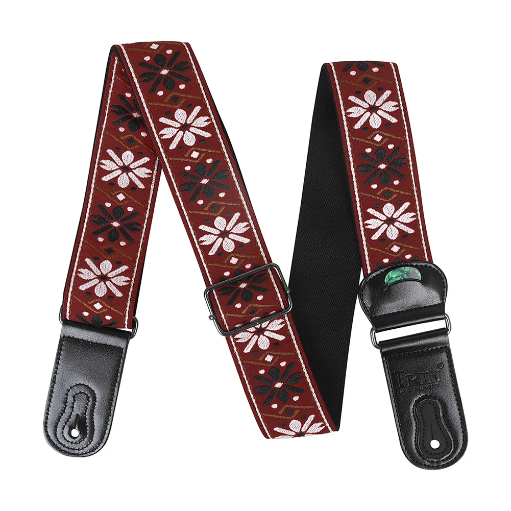 Acoustic Guitar Belt Strap Adjustable Length Breathable Fabric Comfortable Design Stylish Design Wide Compatibility