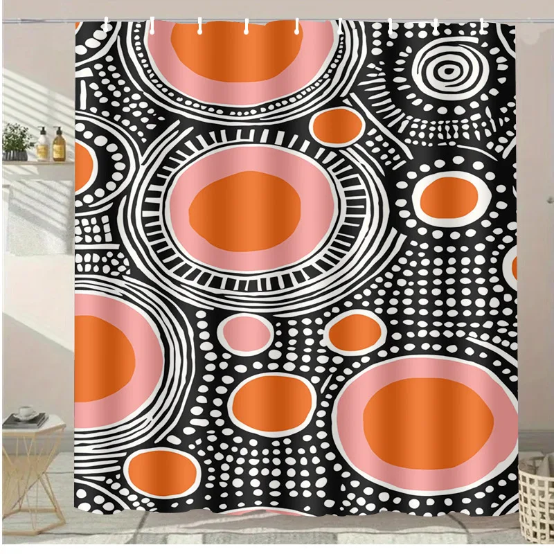 

Моющаяся грязеотталкивающая занавеска для душа с круглыми листами и попугаем, водонепроницаемая полиэстеровая занавеска для душа для домашнего декора