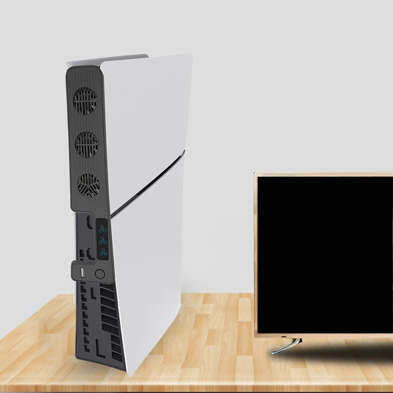 Cooling Fan Quiet Game Accessories 9500RPM Game Console Rear Cooling Fan 3 Fan Speed Setting For PS5 Slim Console