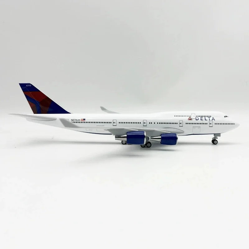 

Модель дисплея B747 Delta Airline 1:240 Airbus, модель самолета из смолы, 30 см, литой под давлением игрушечный самолет с подставкой для колес, коллекционный самолет