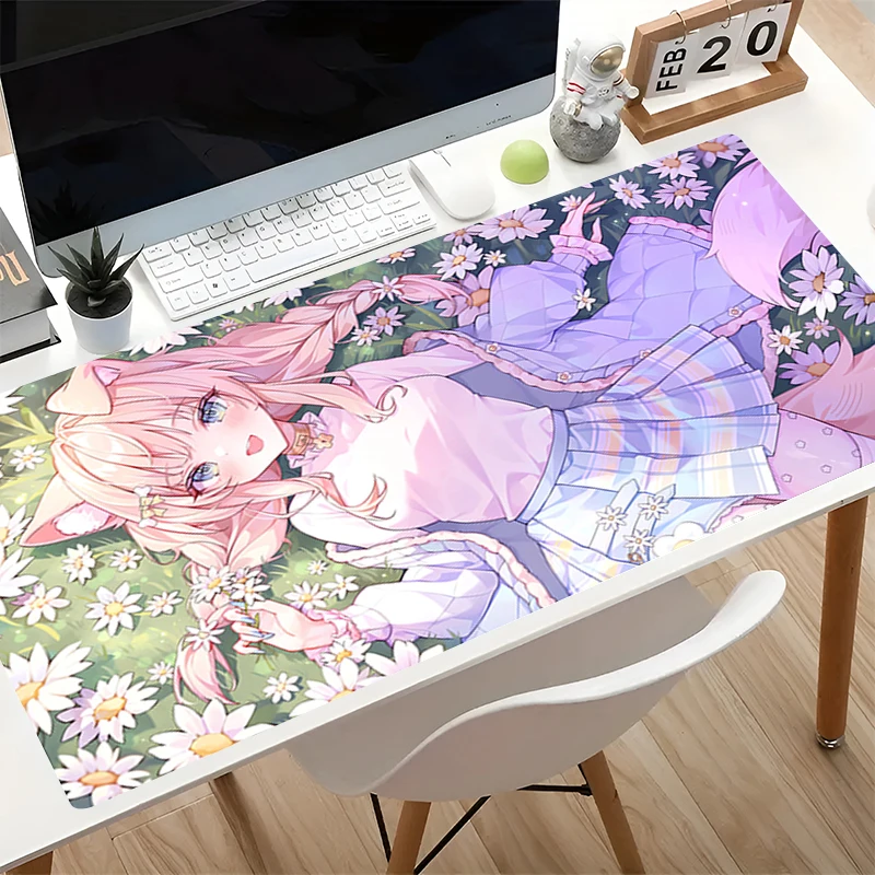 Office Mouse Pads Anime High-quality natural rubber base Computer Desk Mat Laptop Gaming Accessories Cat Ears Anime Mousepads