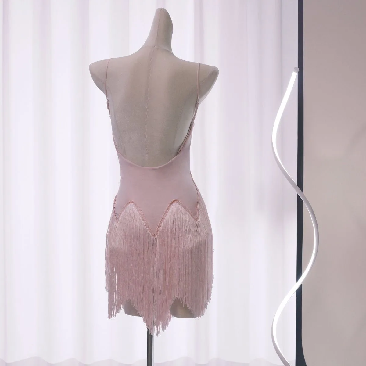 تنورة الرقص اللاتينية للنساء ليوبارد طباعة شرابة ملابس رقص اللاتينية المنافسة مرحلة الرقص زي الملابس الداخلية النساء مثير #4