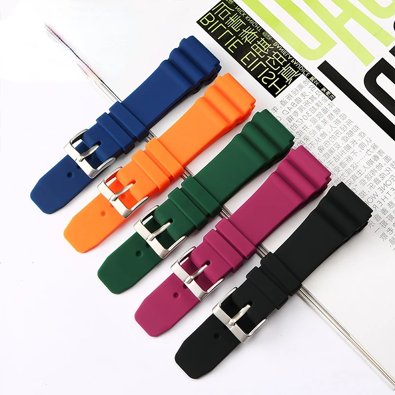 For Citizen Green Water Ghost AW1598 AI7009 BN0193 CASIO seiko silicone watchband 22mm rubber strap men's Pin buckle bracelet