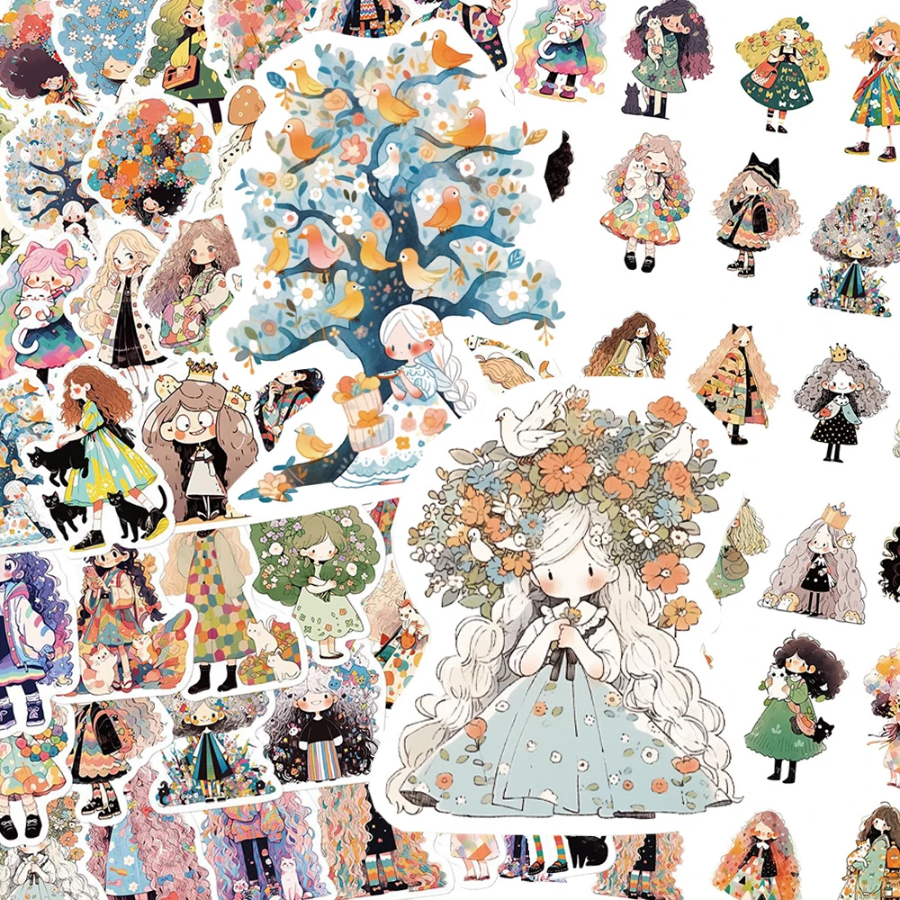 

10/30/50pcs Cute Creative Cartoon Girl Graffiti Stickers DIY Luggage Motorcycle Guitar Bike Waterproof Kawaii Sticker Decoration