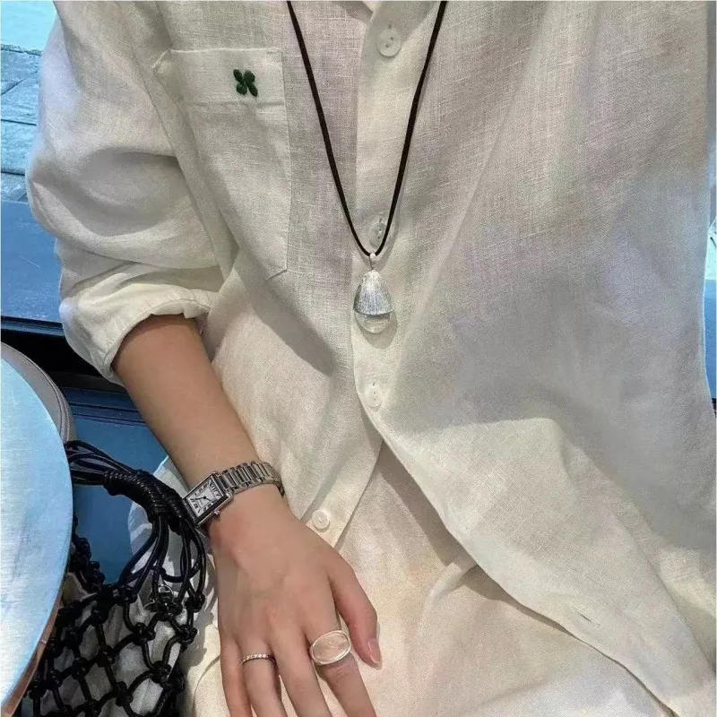 Brass Long Chain Clear Crystal Necklaces Women Jewelry Punk Hiphop Designer Runway Rare  Boho Top Japan Korean