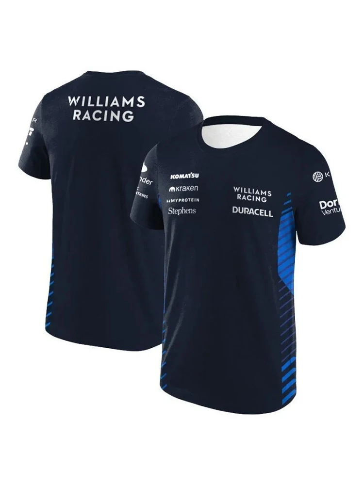 AliExpress 2025 F1 Williams Racing Albon Fans T-Shirt Outdoor Extreme Sports Cycling Short Sleeve Jersey Summer Daily Breathable Unisex Top