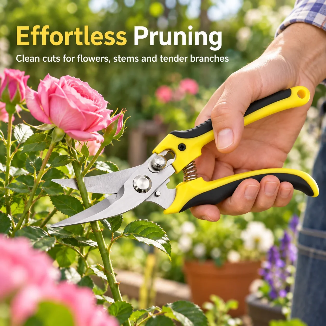 Garden Pruning Scissors Stainless Steel, Grape and Fruit Tree Branch Shears, Professional Gardening Tool for Home Use