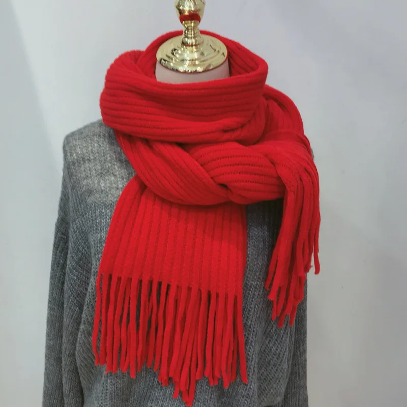 AutumnWinter 2022New style Cashmere Women's Scarf Fashion Tassel Lovers' Scarf Thickened Warm Keeping Wrapped with KnittedShawl