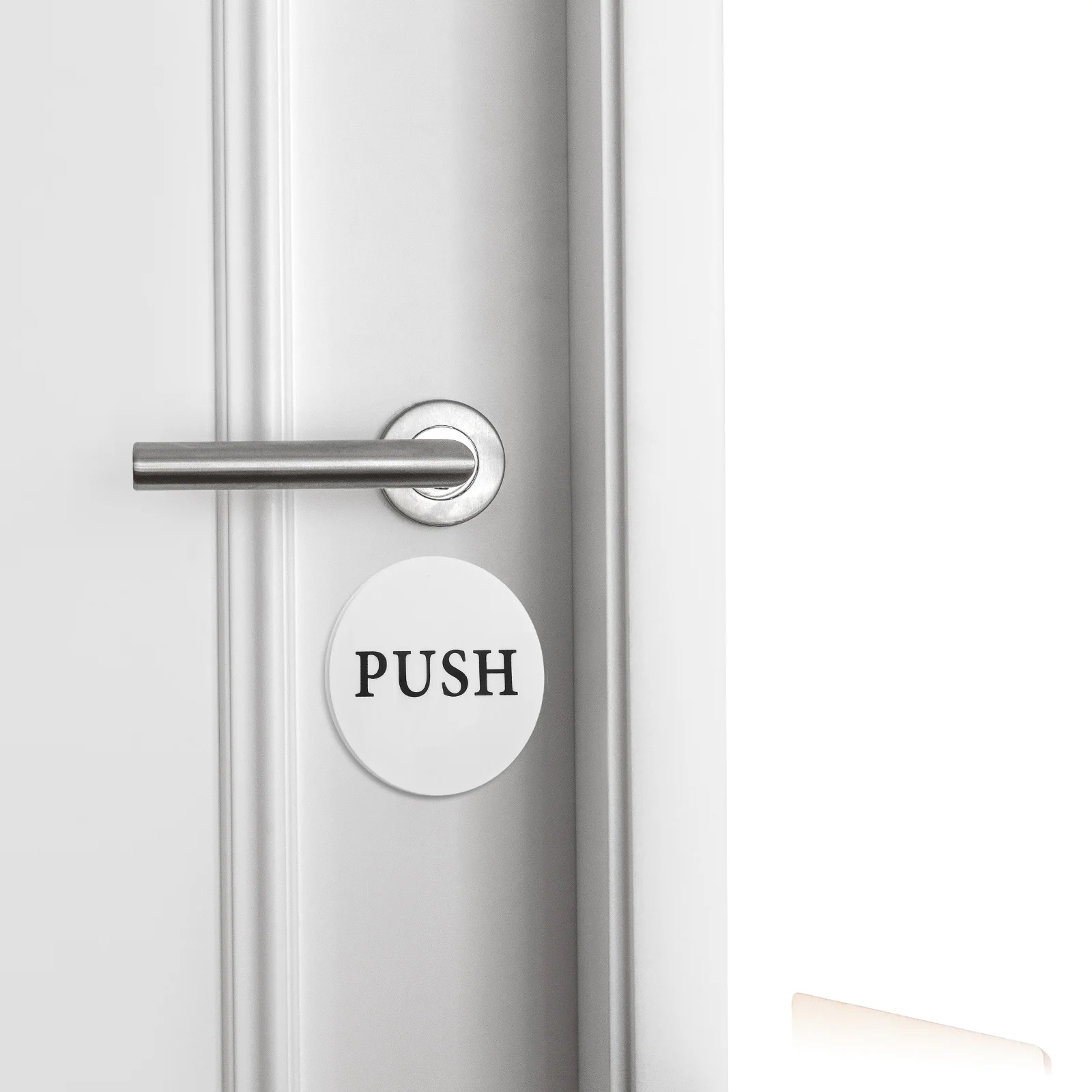 

2Pcs Acrylic Door Signs Push Pull Sticker Removable Self-Adhesive Round Marker for Shops Cafes Offices Business Use