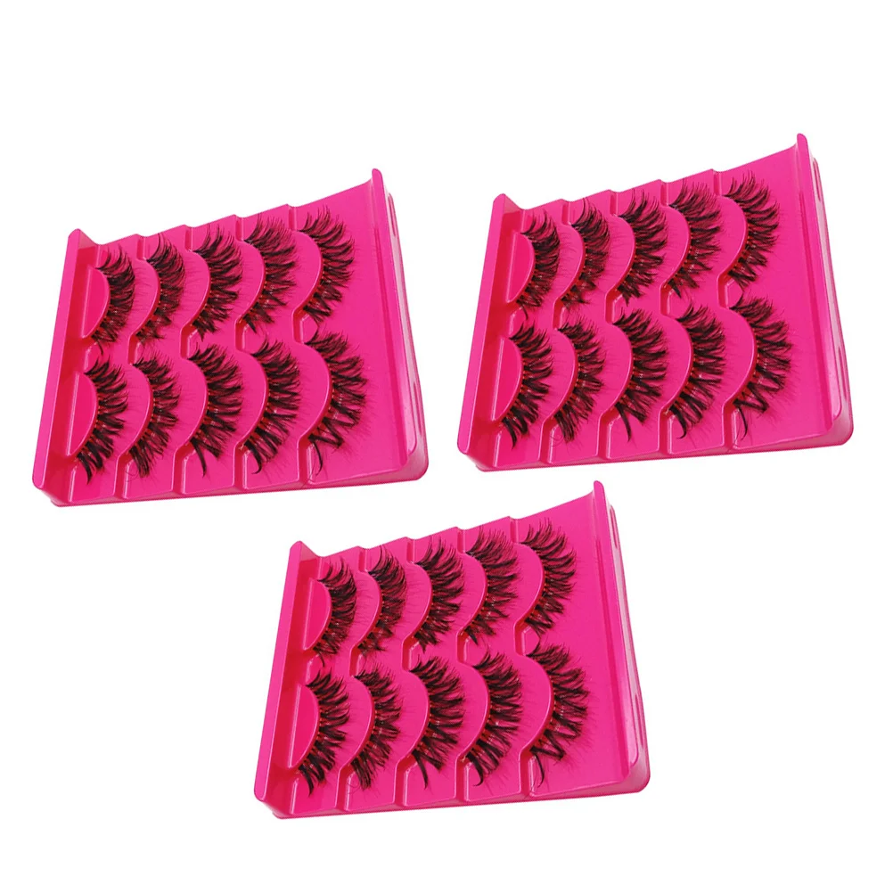 15 pares de pestañas artificiales, diseño acampanado de plumas, pestañas postizas ultraligeras para un encanto de ojos mejorado, volumen grueso reutilizable