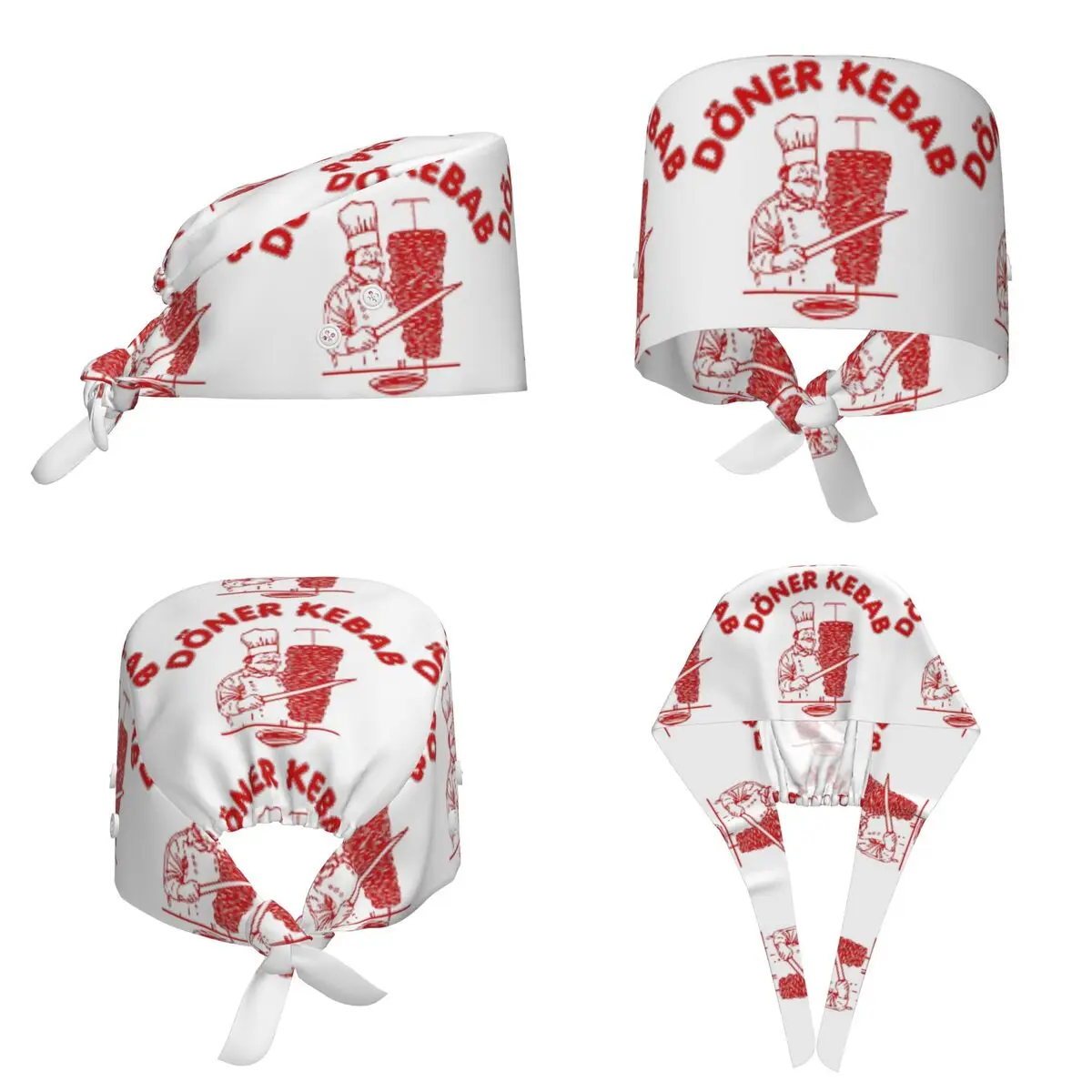 Doner Kebab Scrub Hat Doctor Working Surgical Cap Unisex Adjustable Nursing Caps for Dentist