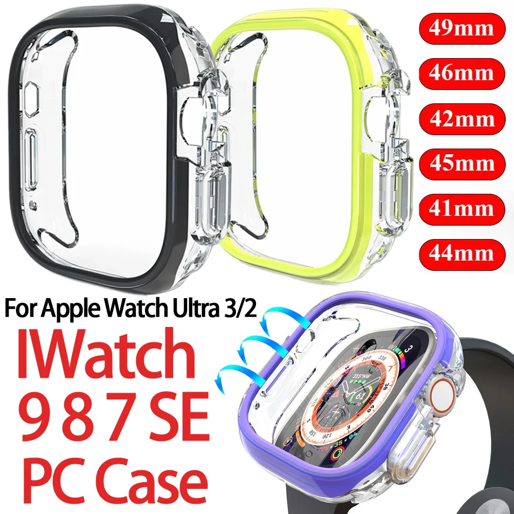 PC Protective Case For Apple Watch Ultra 3 2 49mm 11 10 46mm 42mm For IWatch 9 8 7 SE 45mm 41mm 44mm Anti Fall Anti Scratch Case