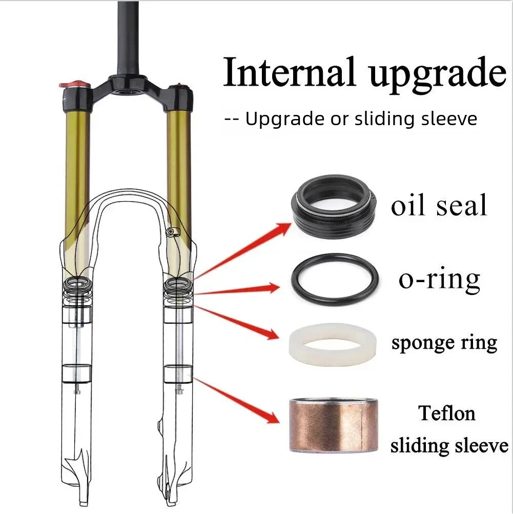 Bolany MTB Oil Air Suspension FrontForkMagnesium Alloy Shock Absorber 120mm Fork Stroke 26/27/29inch Quick Straight/Tapered Tube