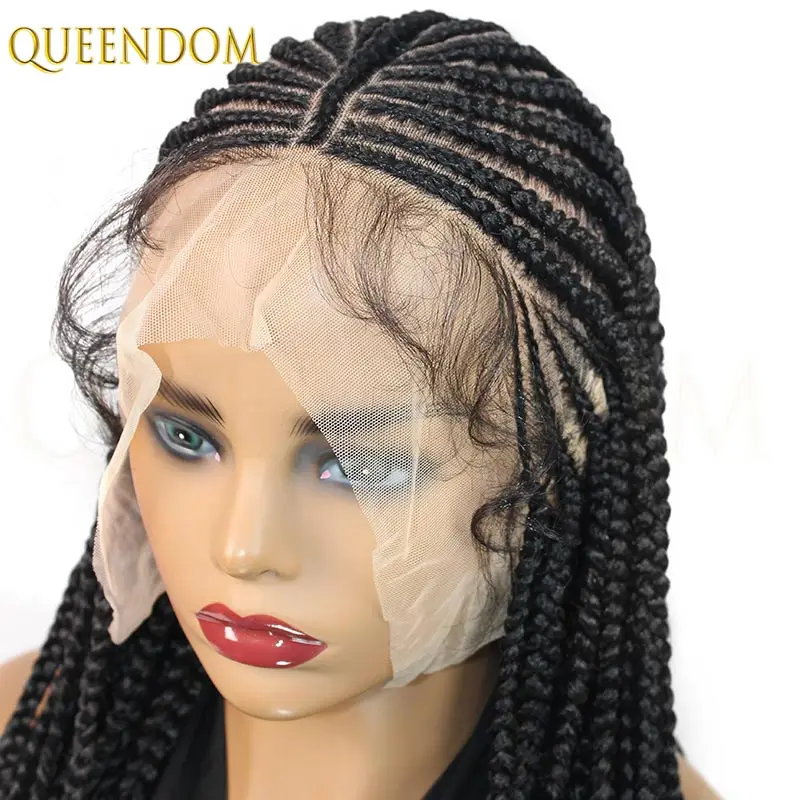 

Knotless Box Braid Synthetic Cornrow Lace Wig for Black Women African Hair Full Lace Front Comfortable Braid Wigs