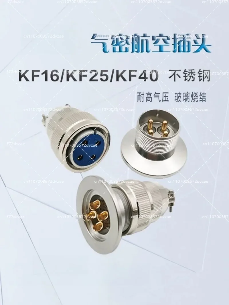 KF16/25/40 Vacuum Aviation Plug 304 Stainless Steel Air Tight Glass Sintered Feedthrough Mounting Connector for Industrial Use