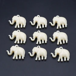 10pcs/lot White Coral Pendant Cute Elephant Animals Pendnat for DIY Jewelry Necklace Bracelet Accessories 19x23mm